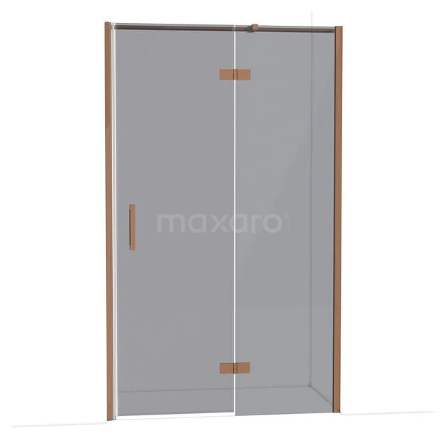 Diamond Douchedeur | 120 cm Glanzend koper Rookglas Draaideur DDB22662311GKP