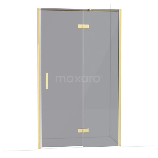 Diamond Duschtür | 120 cm Glänzendes Hellgold Rauchglas Drehtür DDB22662311GLG Glasene Duschtür mit goldfarbenen Scharnieren und Haltegriff, modernes Design, ideal für stilvolle Badezimmergestaltung.