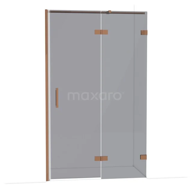 Diamond Shower door | 120 cm Glanzend koper Smoke glass Pivot door DDB22662321GKP