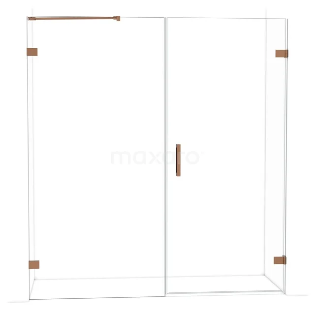 Diamond Shower door | 185 cm Glanzend koper Clear glass Pivot door DDC220910220GKP Diamond Shower door | 185 cm Glanzend koper Clear glass Pivot door DDC220910220GKP