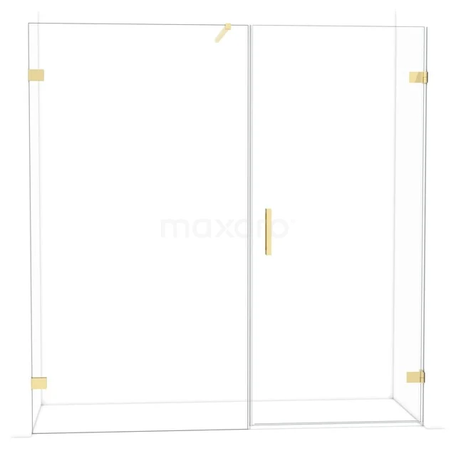 Diamond Douchedeur | 195 cm Glanzend lichtgoud Helder glas Draaideur DDC220911120GLG Diamond Douchedeur | 195 cm Glanzend lichtgoud Helder glas Draaideur DDC220911120GLG