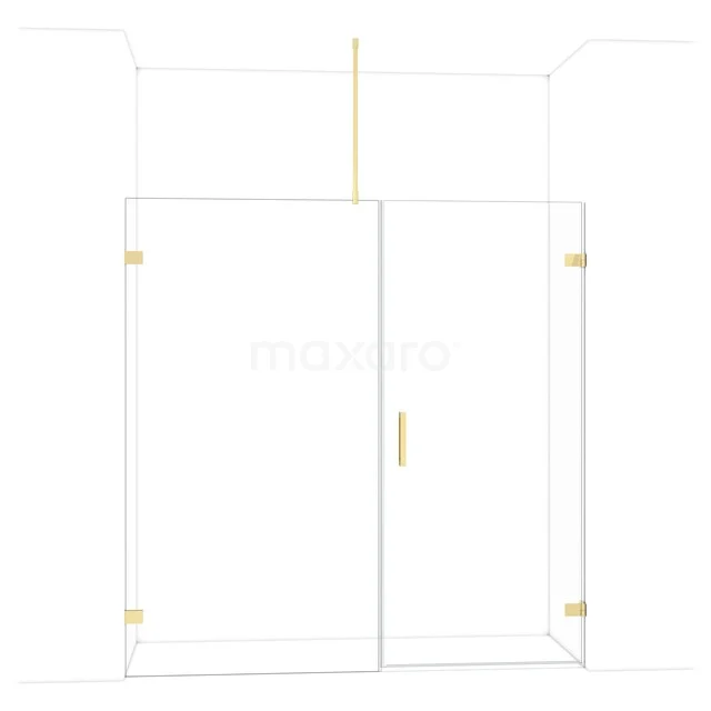 Diamant-Duschtüren DDC220911720GLG Gold rahmenlose Glas Duschwand mit Tür, modernes Design für luxuriöses Badezimmer.