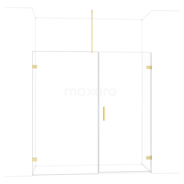 Diamond Douchedeur | 195 cm Lichtgoud Helder glas Draaideur DDC220911720LG Diamond Douchedeur | 195 cm Lichtgoud Helder glas Draaideur DDC220911720LG