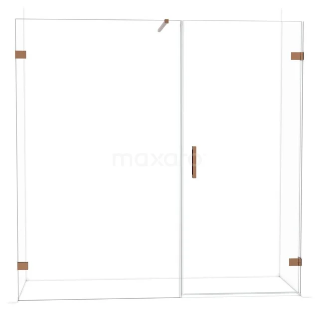 Glas Duschwand mit bronzen Akzenten, moderne Ausstrahlung und schlankem Design für ein stilvolles Badezimmer.