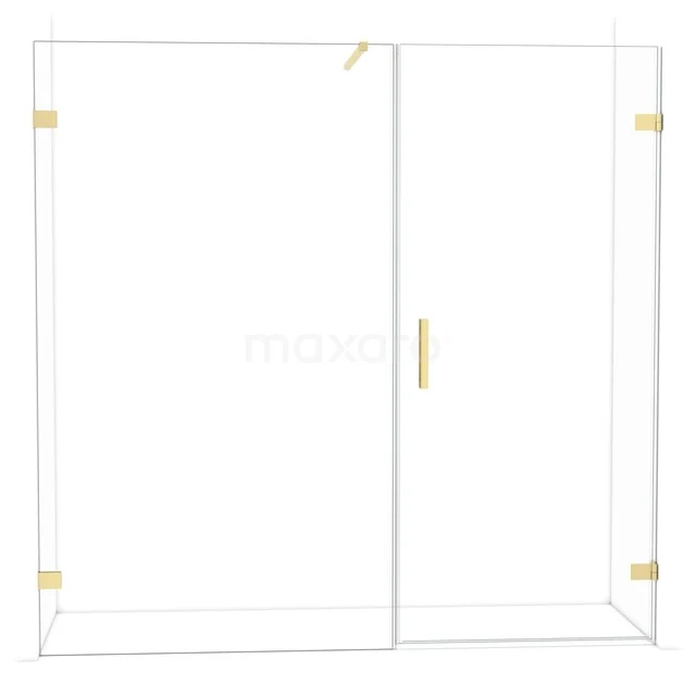 Diamond Douchedeur | 205 cm Lichtgoud Helder glas Draaideur DDC220912120LG
