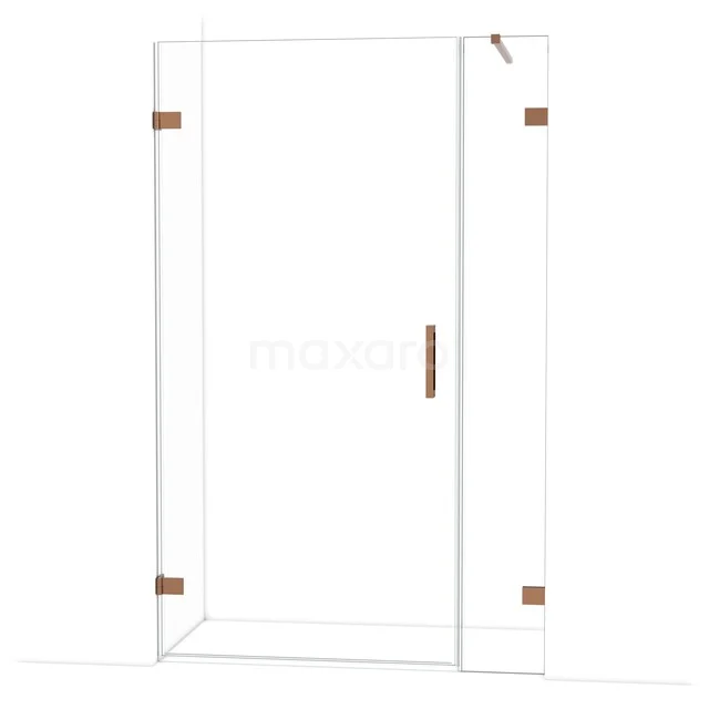 Diamond Douchedeur | 125 cm Glanzend koper Helder glas Draaideur DDC221003120GKP Diamond Douchedeur | 125 cm Glanzend koper Helder glas Draaideur DDC221003120GKP
