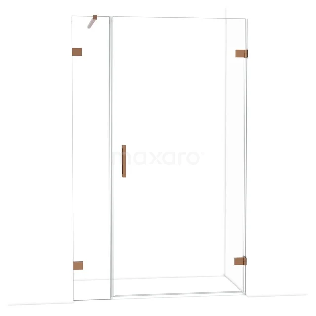 Diamond Duschtür | 125 cm Glänzendes Kupfer Klarglas Drehtür DDC221003120GKP Duschtür Glas, Eckmodell mit kupferfarbenen Schattierungen, perfekt für moderne Bäder.