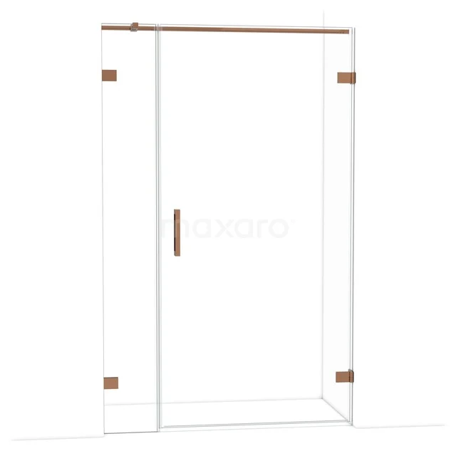 Diamond Douchedeur | 125 cm Glanzend koper Helder glas Draaideur DDC221003320GKP