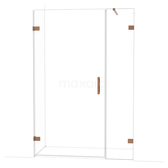 Diamond Shower door | 135 cm Glanzend koper Clear glass Pivot door DDC221004120GKP