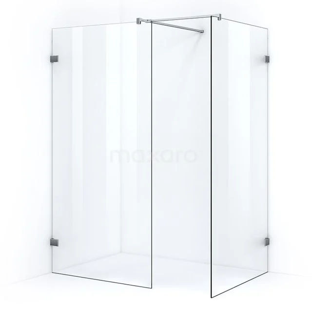 Eckdusche mit Klarglas und minimalistischer Aluminiumrahmen, perfekt für eine moderne Badezimmer Einrichtung.