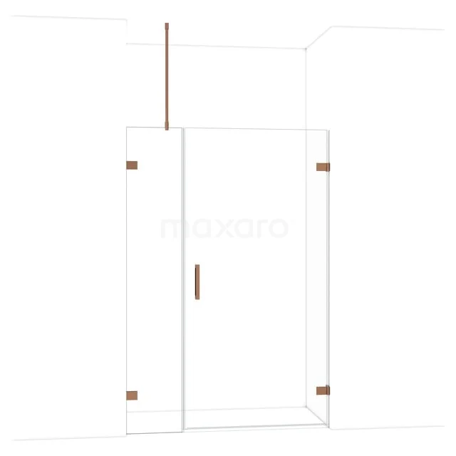 Diamond Douchedeur | 135 cm Glanzend koper Helder glas Draaideur DDC221004720GKP Diamond Douchedeur | 135 cm Glanzend koper Helder glas Draaideur DDC221004720GKP