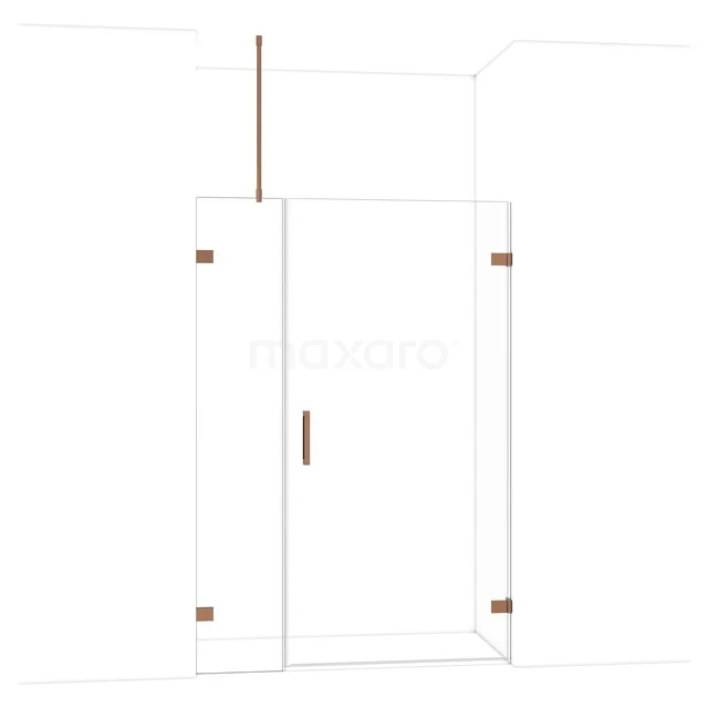 Diamond Shower door | 135 cm Glanzend koper Clear glass Pivot door DDC221004720GKP Diamond Shower door | 135 cm Glanzend koper Clear glass Pivot door DDC221004720GKP