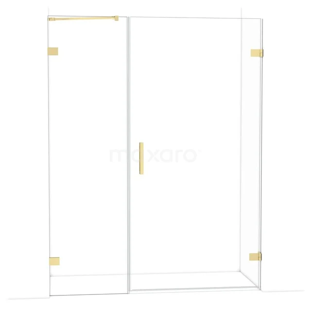 Diamond Duschtür | 155 cm Helles Gold Klarglas Drehtür DDC221006220LG Duschkabine mit transparentem Glas, goldenen Akzenten und Eckdesign. Perfekt für ein stilvolles Badezimmer-Upgrade.