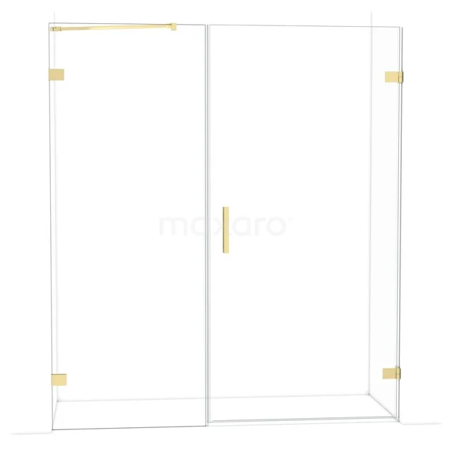 Diamant-Duschtüren DDC221008220LG Glas Duschwand mit goldfarbenen Details, modernes Design und schlankes Profil, ideal für ein stilvolles Badezimmer.