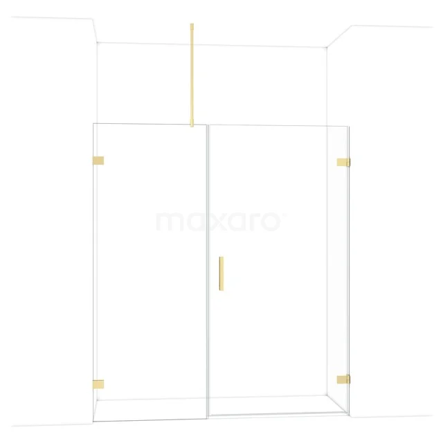 Diamond Douchedeur | 175 cm Lichtgoud Helder glas Draaideur DDC221008720LG Diamond Douchedeur | 175 cm Lichtgoud Helder glas Draaideur DDC221008720LG