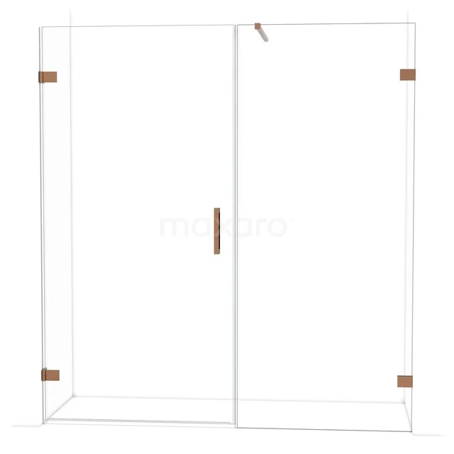 Diamond Douchedeur | 185 cm Glanzend koper Helder glas Draaideur DDC221009120GKP Diamond Douchedeur | 185 cm Glanzend koper Helder glas Draaideur DDC221009120GKP