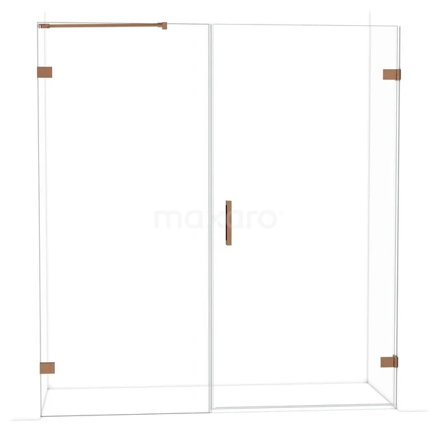 Diamond Douchedeur | 185 cm Glanzend koper Helder glas Draaideur DDC221009220GKP Diamond Douchedeur | 185 cm Glanzend koper Helder glas Draaideur DDC221009220GKP