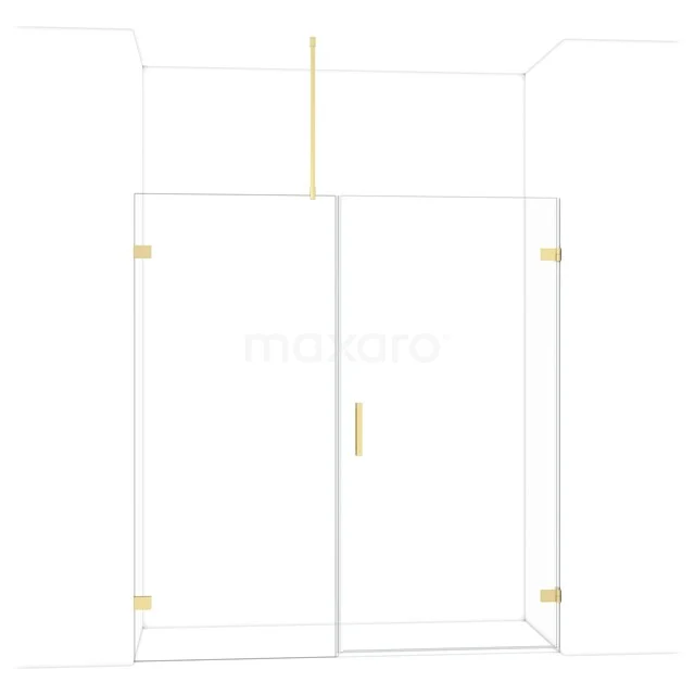 Diamond Douchedeur | 185 cm Lichtgoud Helder glas Draaideur DDC221009720LG Diamond Douchedeur | 185 cm Lichtgoud Helder glas Draaideur DDC221009720LG