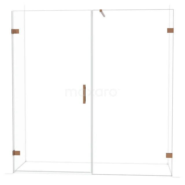 Diamond Shower door | 195 cm Glanzend koper Clear glass Pivot door DDC221010120GKP