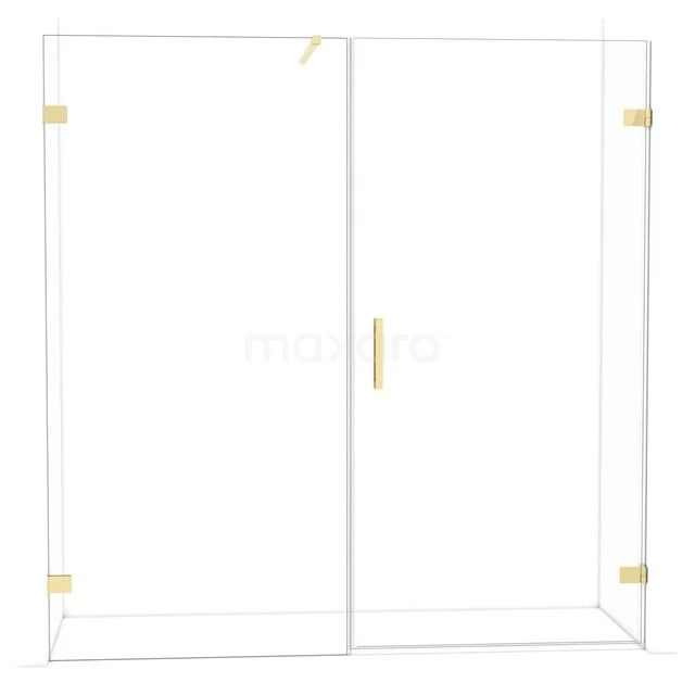 Diamond Douchedeur | 195 cm Glanzend lichtgoud Helder glas Draaideur DDC221010120GLG Diamond Douchedeur | 195 cm Glanzend lichtgoud Helder glas Draaideur DDC221010120GLG