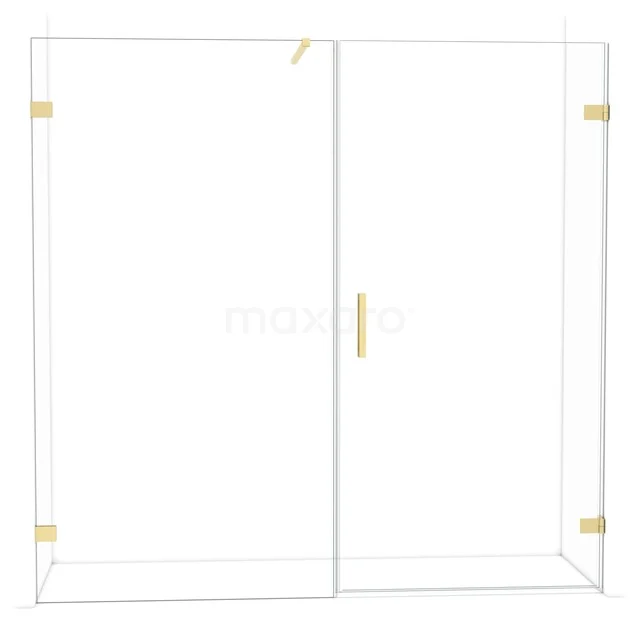 Diamond Douchedeur | 205 cm Lichtgoud Helder glas Draaideur DDC221011120LG