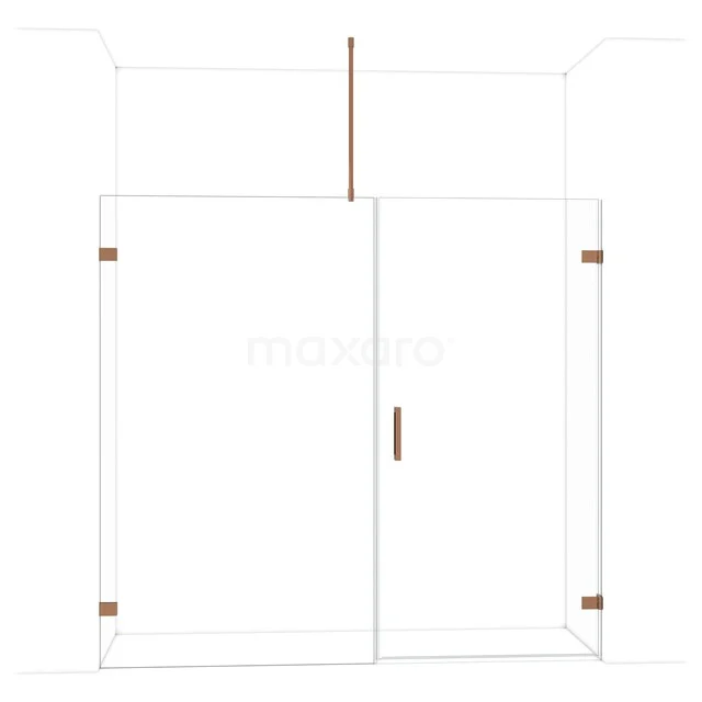 Diamond Douchedeur | 215 cm Glanzend koper Helder glas Draaideur DDC221012720GKP Diamond Douchedeur | 215 cm Glanzend koper Helder glas Draaideur DDC221012720GKP