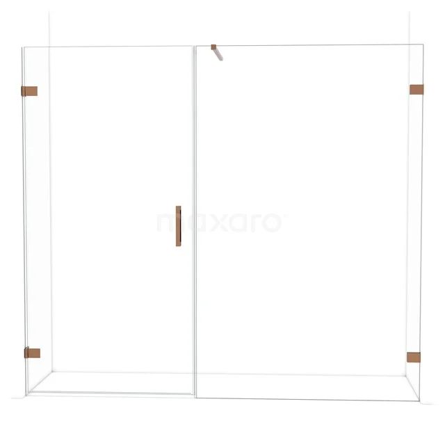 Diamond Douchedeur | 225 cm Glanzend koper Helder glas Draaideur DDC221013120GKP Diamond Douchedeur | 225 cm Glanzend koper Helder glas Draaideur DDC221013120GKP