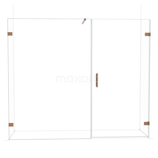 Glas Duschwand mit Tür, Klarglas, minimalistisches Design, einschließlich Gold Scharniere, perfekt für moderne Bäder.