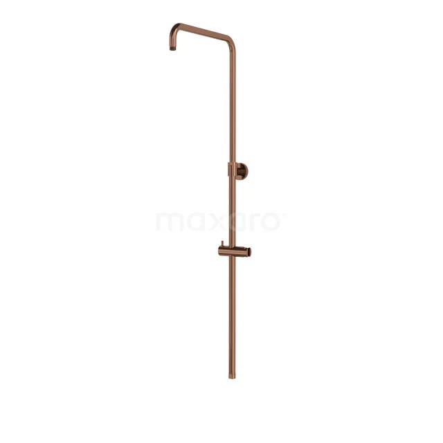 Shower rod for shower combination, Glossy copper DSZ01GKP Copper rain shower with a sleek design and adjustable sliding bar, perfect as a stylish addition to any modern bathroom.