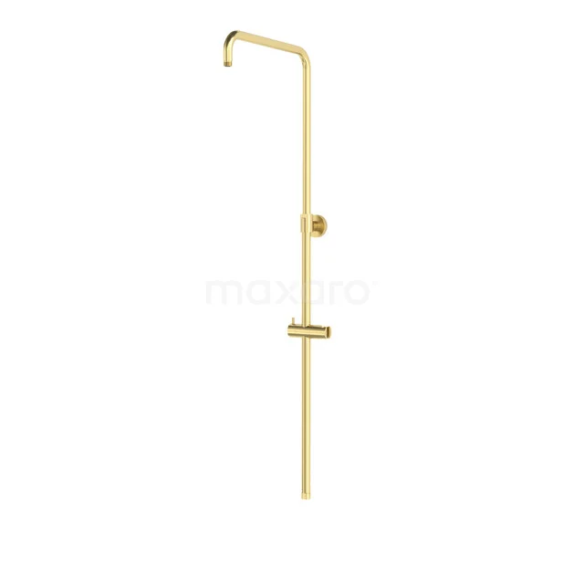 Goldfarbene runde Regendusche, minimalistisches Design, Messingoberfläche, perfekt für eine stilvolle Badezimmerausstrahlung.