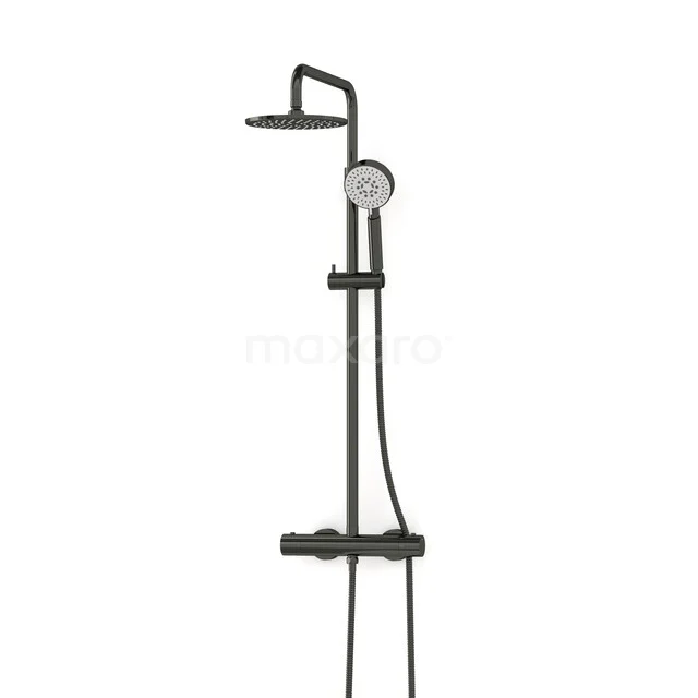 Radius Rain shower Construction | Black chrome 20 cm Rain shower Thermostatic RC0102200BC