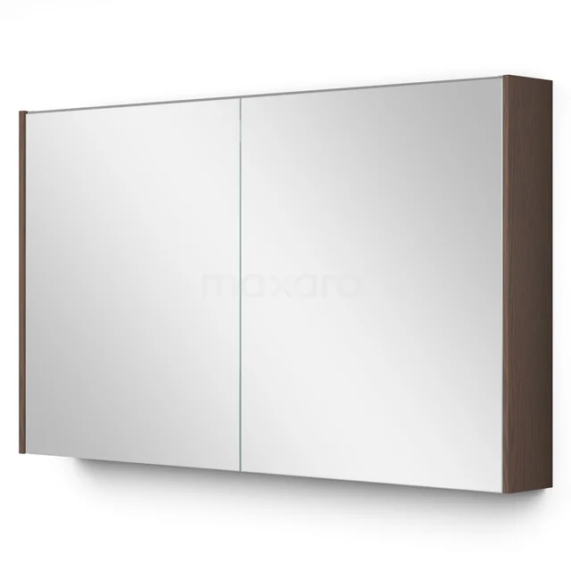 Spiegelschrank mit Beleuchtung Modulo 120x70 Kakao Eiche K99-1200-59009-62 Brauner Badezimmer Spiegelschrank mit zwei Schiebetüren und schlanker Verarbeitung, ideal für moderne Badezimmer.