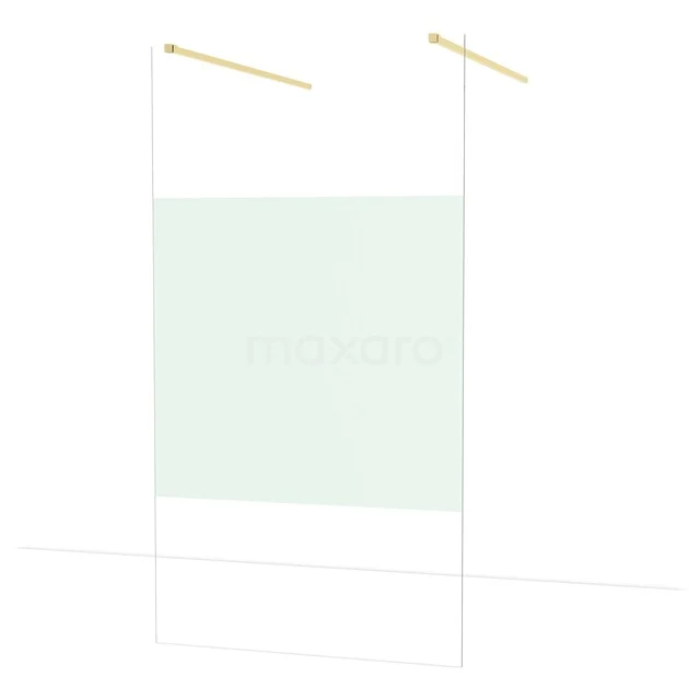 Diamond Inloopdouche | 120 cm Glanzend lichtgoud Helder met matte strook Vrijstaande wand IDF1183GLG