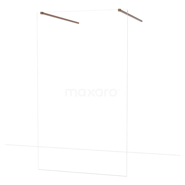 Duschwand mit kupferfarbenen Profilen, minimalistisches Design, ideal für ein modernes Badezimmer.