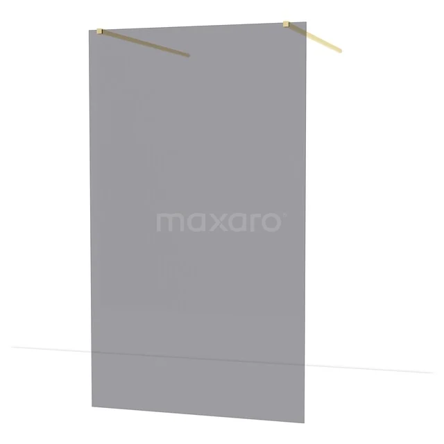 Diamond Inloopdouche | 120 cm Glanzend lichtgoud Rookglas Vrijstaande wand IDF1281GLG