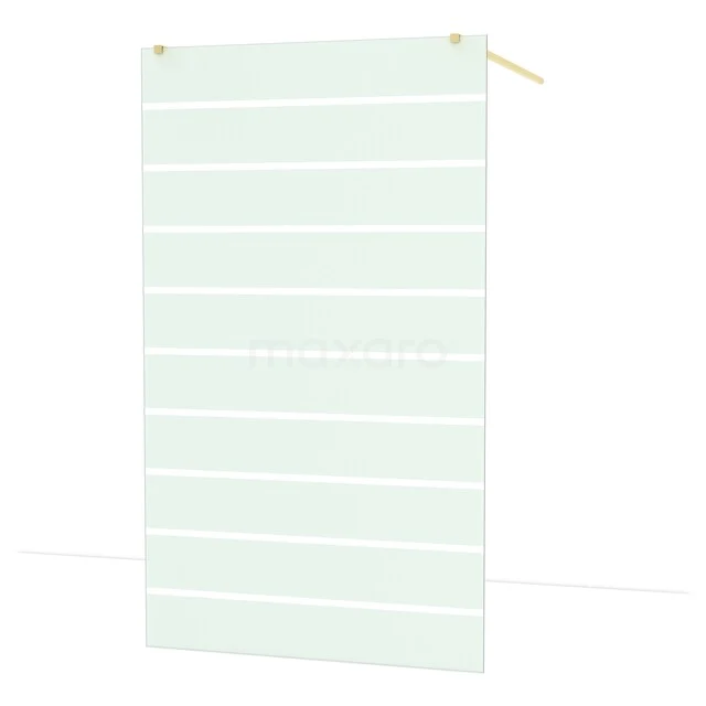 Diamond Walk-in shower | 120 cm Glanzend lichtgoud Clear with matt stripes Free-standing wall IDF1286GLG