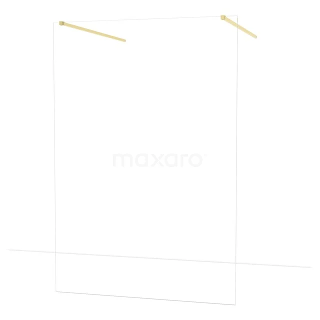 Diamond Walk-in shower | 140 cm Glanzend lichtgoud Clear glass Free-standing wall IDF1480GLG