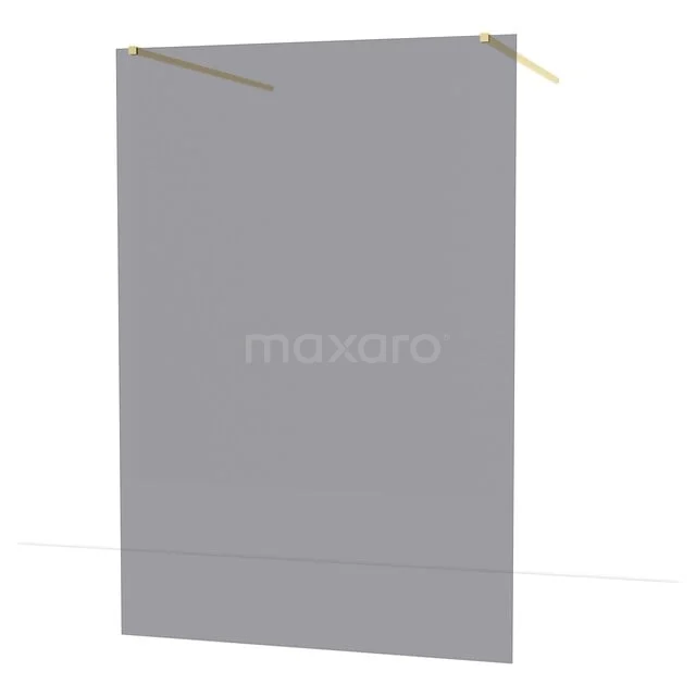 Shower wall with frosted glass finish, rectangular design, including gold-coloured wall brackets for a stylish bathroom look.