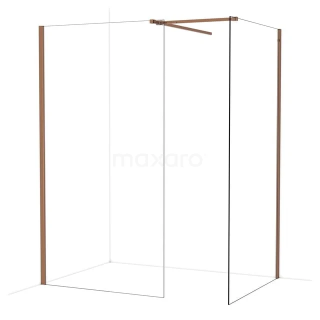 Diamond Inloopdouche | 110x110 cm Glanzend koper Helder glas 2 vaste wanden IDB1111510GKP Diamond Inloopdouche | 110x110 cm Glanzend koper Helder glas 2 vaste wanden IDB1111510GKP