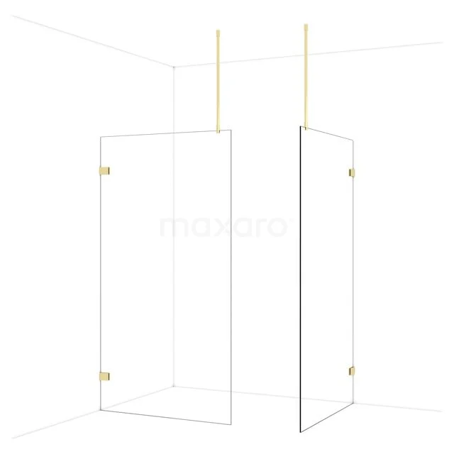 Transparante douchewand van glas met een minimalistisch design, ideaal voor een moderne badkamerstijl.