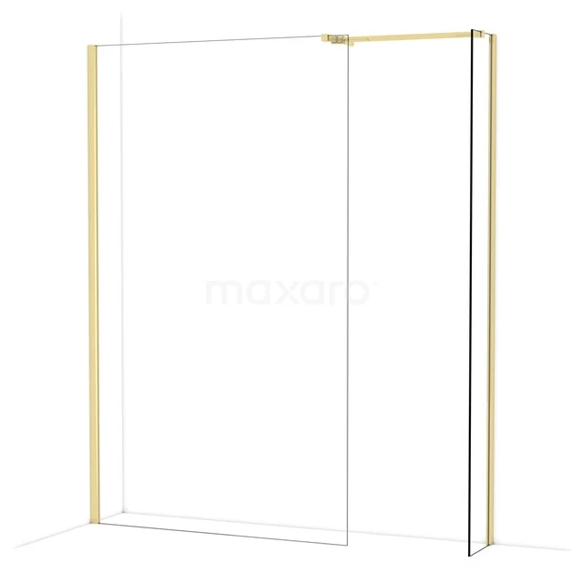 Begehbare Duschen IDB1203510GLG Glas Duschwand mit goldfarbenem Rahmen, modernes Design, ideal für eine stilvolle Badezimmergestaltung.