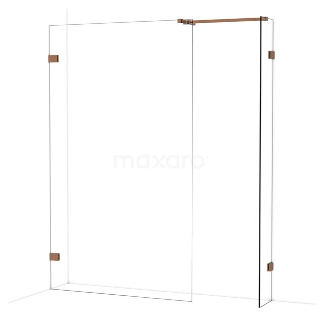 Diamond Inloopdouche | 120x30 cm Glanzend koper Helder glas 2 vaste wanden IDB1203520GKP Diamond Inloopdouche | 120x30 cm Glanzend koper Helder glas 2 vaste wanden IDB1203520GKP