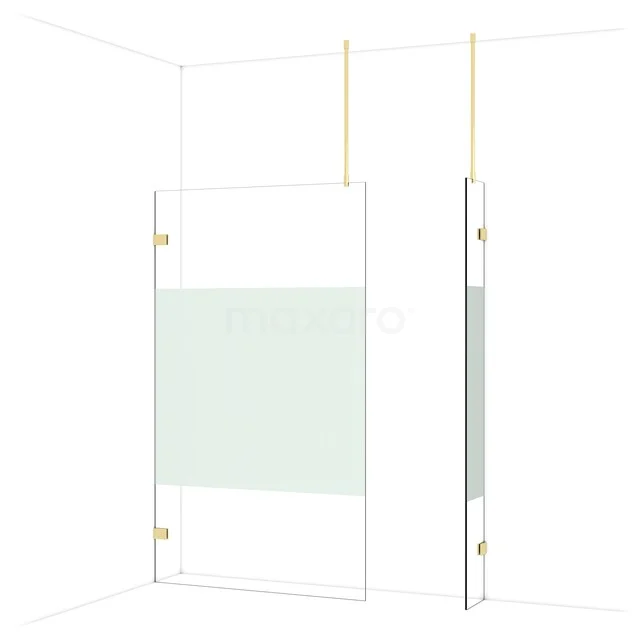 Begehbare Duschen IDB1203923GLG Glas Duschwand mit Gold Details, transparentes Design, ideal für eine stilvolle Badezimmergestaltung.