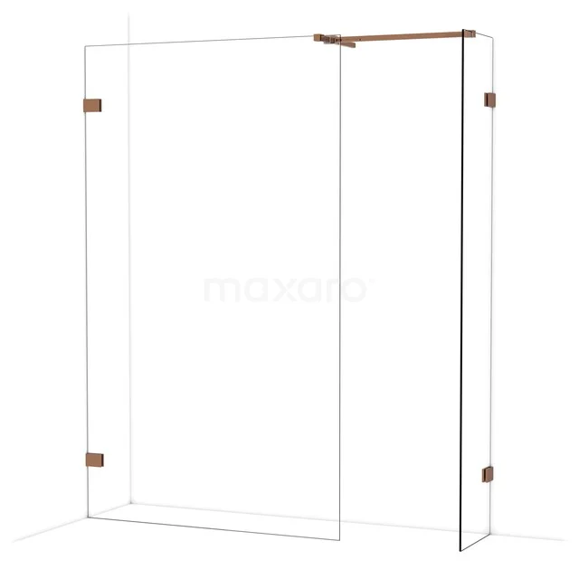 Diamond Walk-in shower | 120x40 cm Glanzend koper Clear glass 2 fixed walls IDB1204520GKP Diamond Walk-in shower | 120x40 cm Glanzend koper Clear glass 2 fixed walls IDB1204520GKP