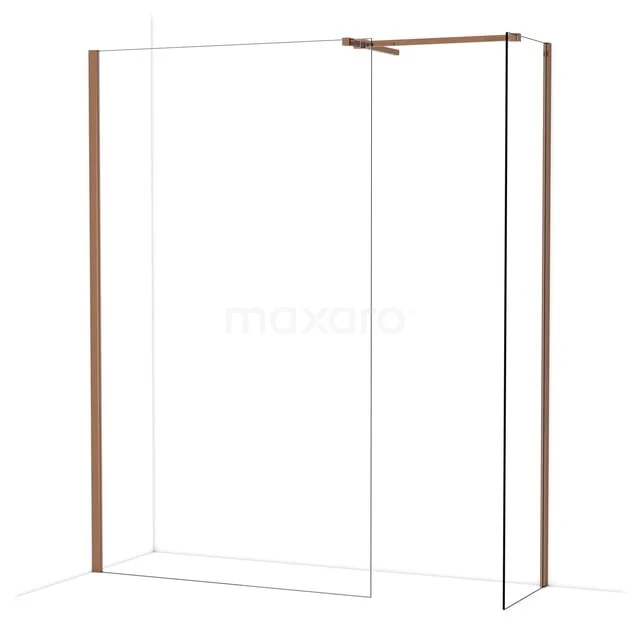 Diamond Walk-in shower | 120x50 cm Glanzend koper Clear glass 2 fixed walls IDB1205510GKP Diamond Walk-in shower | 120x50 cm Glanzend koper Clear glass 2 fixed walls IDB1205510GKP