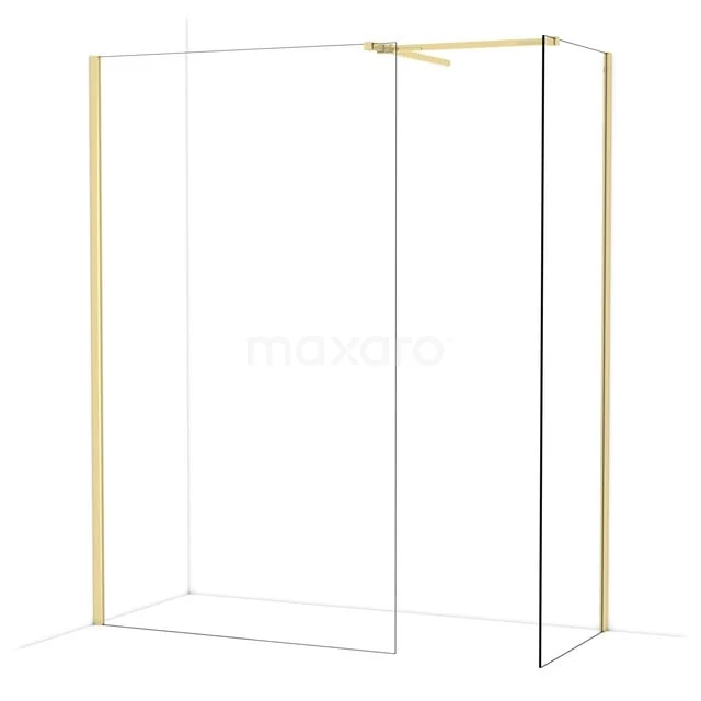 Diamond Inloopdouche | 120x70 cm Glanzend lichtgoud Helder glas 2 vaste wanden IDB1207510GLG Diamond Inloopdouche | 120x70 cm Glanzend lichtgoud Helder glas 2 vaste wanden IDB1207510GLG