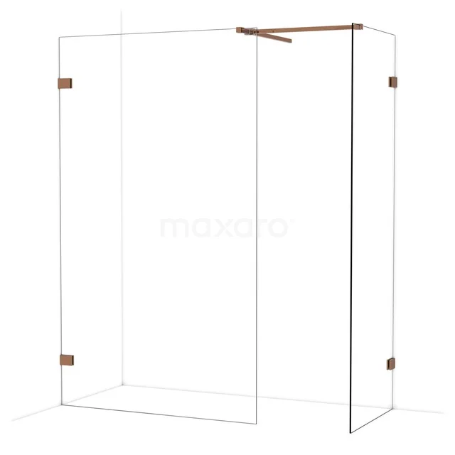 Diamond Inloopdouche | 120x70 cm Glanzend koper Helder glas 2 vaste wanden IDB1207520GKP Diamond Inloopdouche | 120x70 cm Glanzend koper Helder glas 2 vaste wanden IDB1207520GKP