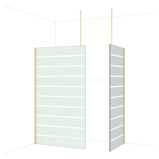 Douchewand van glas met aluminium profiel, mat afgewerkt, ideaal voor een moderne badkamerindeling.