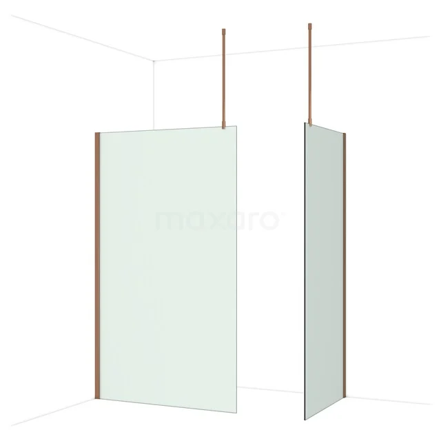 Diamond Inloopdouche | 120x90 cm Glanzend koper Matglas 2 vaste wanden IDB1209917GKP Diamond Inloopdouche | 120x90 cm Glanzend koper Matglas 2 vaste wanden IDB1209917GKP