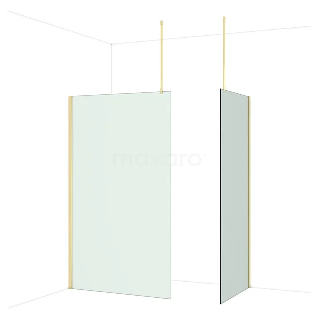 Diamond Inloopdouche | 120x90 cm Glanzend lichtgoud Matglas 2 vaste wanden IDB1209917GLG Diamond Inloopdouche | 120x90 cm Glanzend lichtgoud Matglas 2 vaste wanden IDB1209917GLG